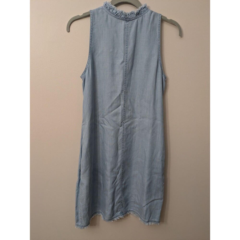 Tommy Bahama Tencel Shift Dress Sleeveless Chambray Pockets Coastal Beachy Small - Picture 6 of 10